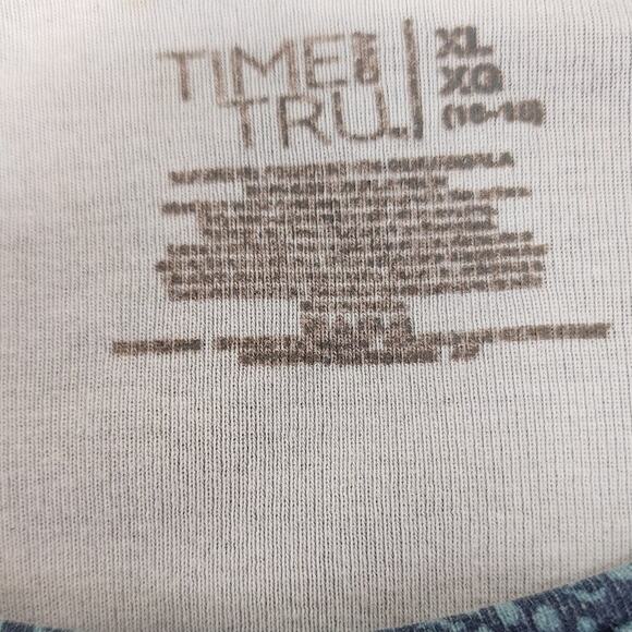 Time and Tru Long Sleeve Floral Scoop Neck Long Sleeve Cotton T Shirt Womens XL - Picture 6 of 6